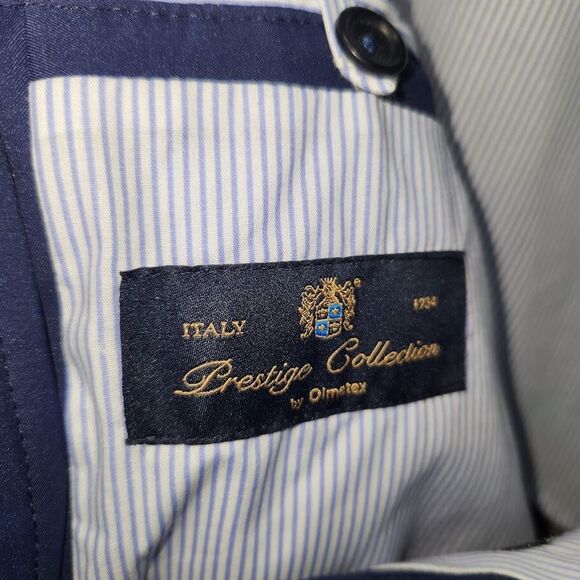 New JB Britches Prestige Collection Trench Coat Navy Hidden Button Front Medium - Picture 5 of 7